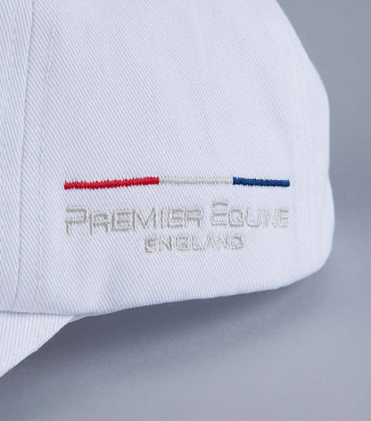 Premier Equine White Baseball Cap | Embroidered Logo, Adjustable Fit