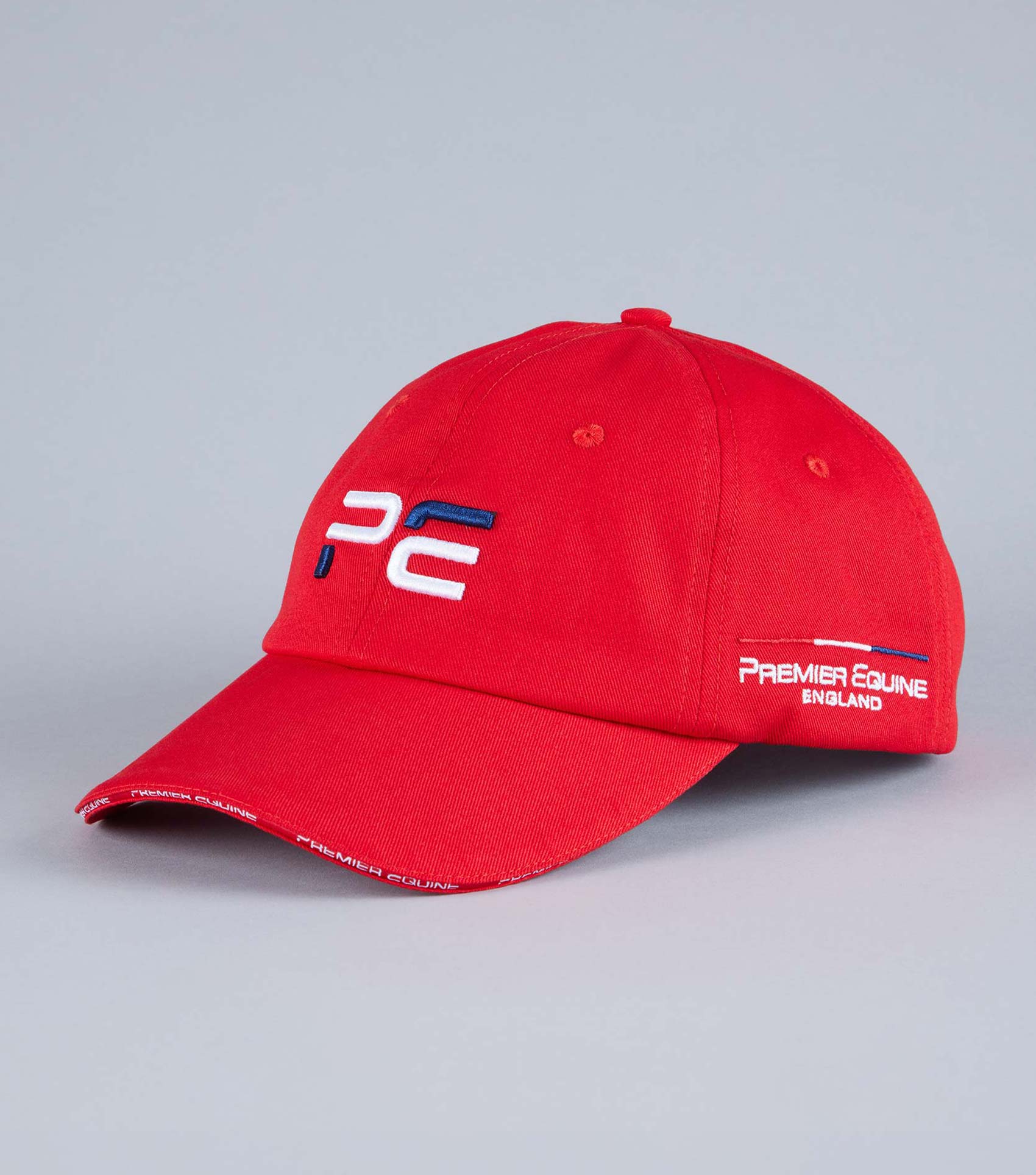 Premier Equine Baseball Cap - Red. Stylish Equestrian Cap with Embroidered Logo
