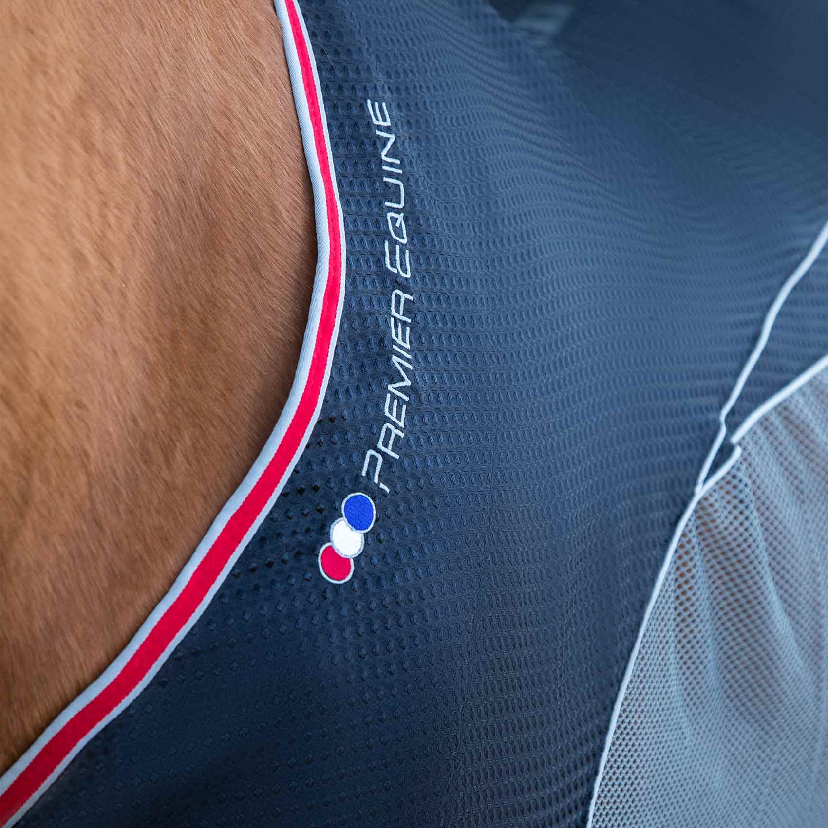 Premier Equine Sports Cooler Rug Black: Breathable Horse Cooling Blanket with Logo & Taping for Quick Drying | Equiflair