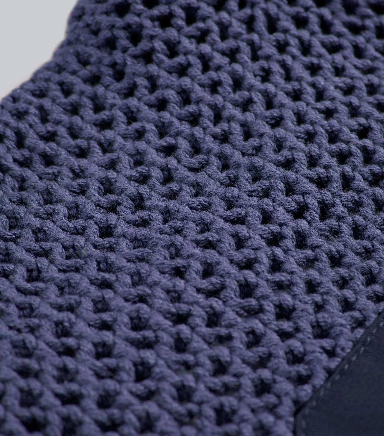 Premier Equine Premier Equine Acoustic Ear Bonnet Navy: Close-up of Crochet Knit and Noise Reducing Design for Focused Horse…