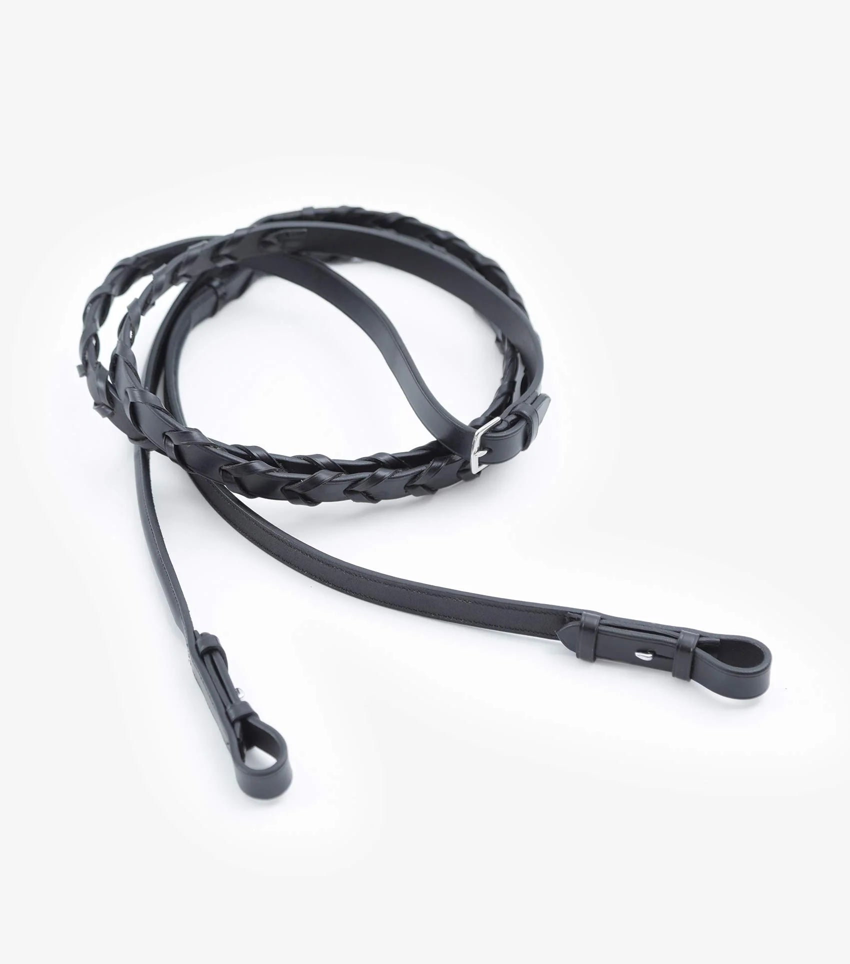 Premier Equine Pietro Laced Reins Black Black