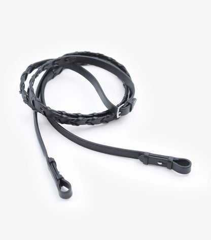 Premier Equine Pietro Laced Reins Black Black