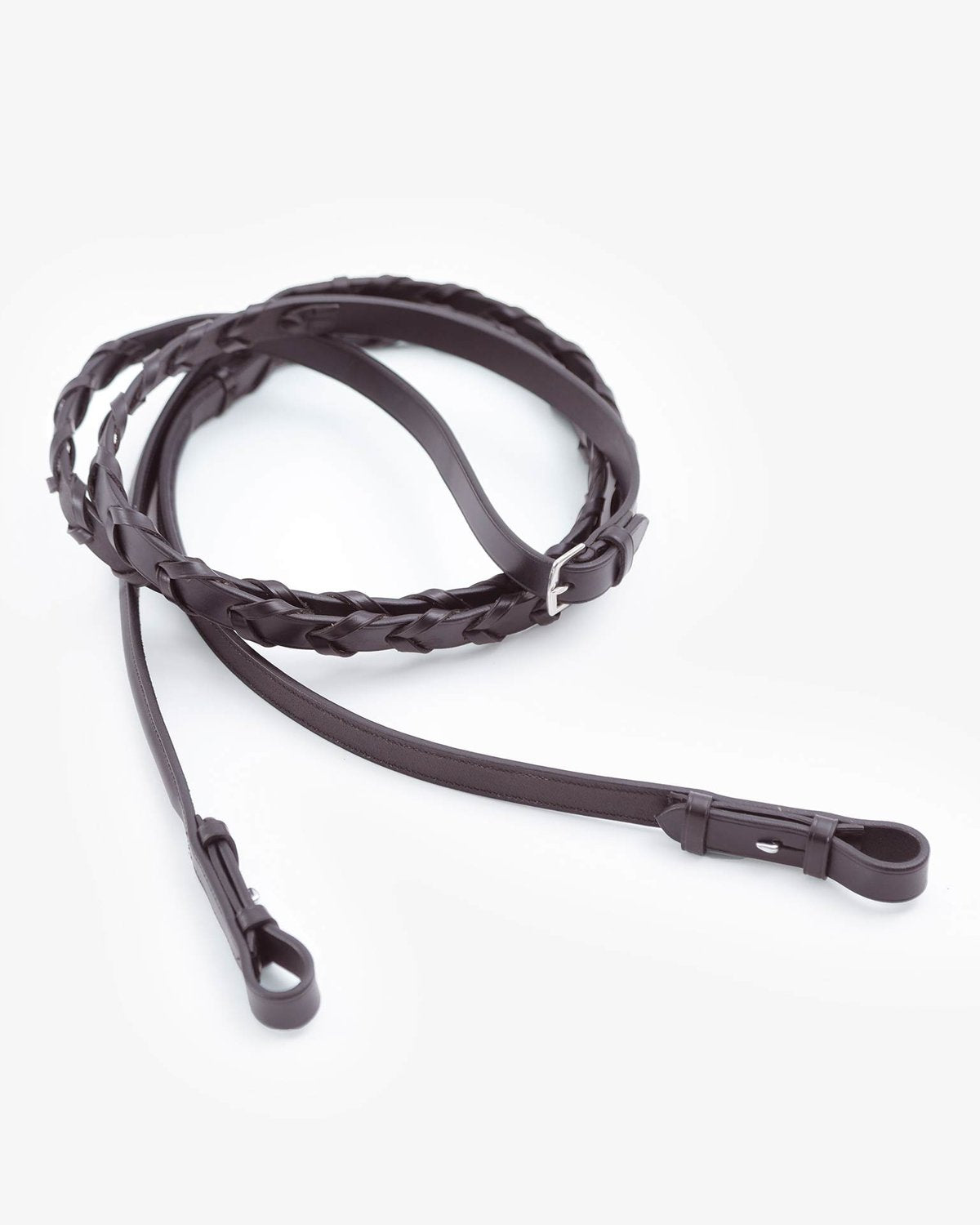 Premier Equine Pietro Laced Reins Brown Brown
