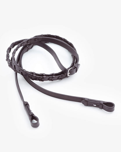 Premier Equine Pietro Laced Reins Brown Brown
