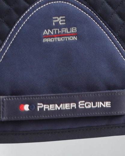 Premier Equine Pony Plain Cotton Dressage Square Navy Saddle Pad Anti-Rub Protection