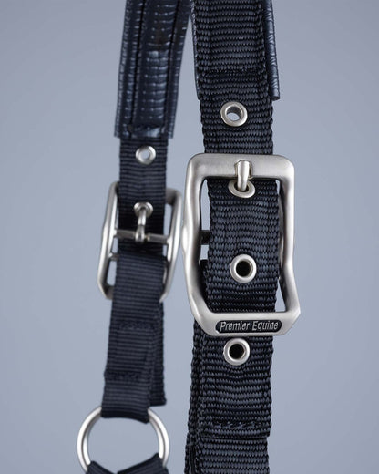 Premier Equine Plain Padded Horse Head Collar Black