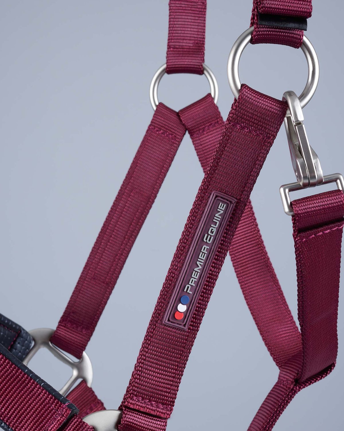 Premier Equine Plain Padded Horse Head Collar Burgundy