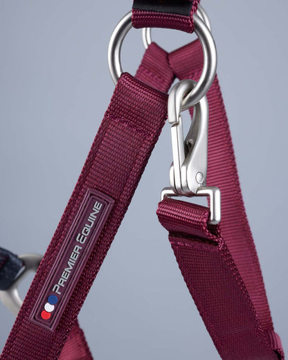 Premier Equine Plain Padded Horse Head Collar Burgundy