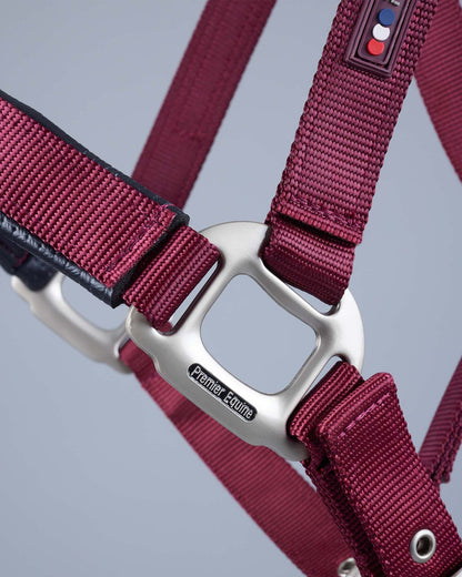 Premier Equine Plain Padded Horse Head Collar Burgundy