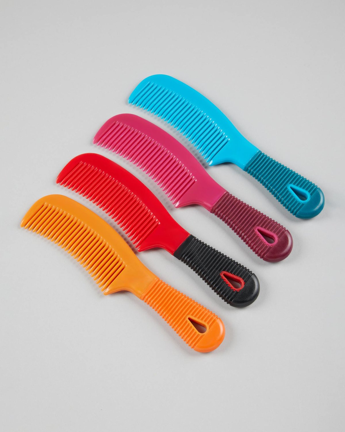 Premier Equine Plastic Mane Comb with Handle  Orange & Amber