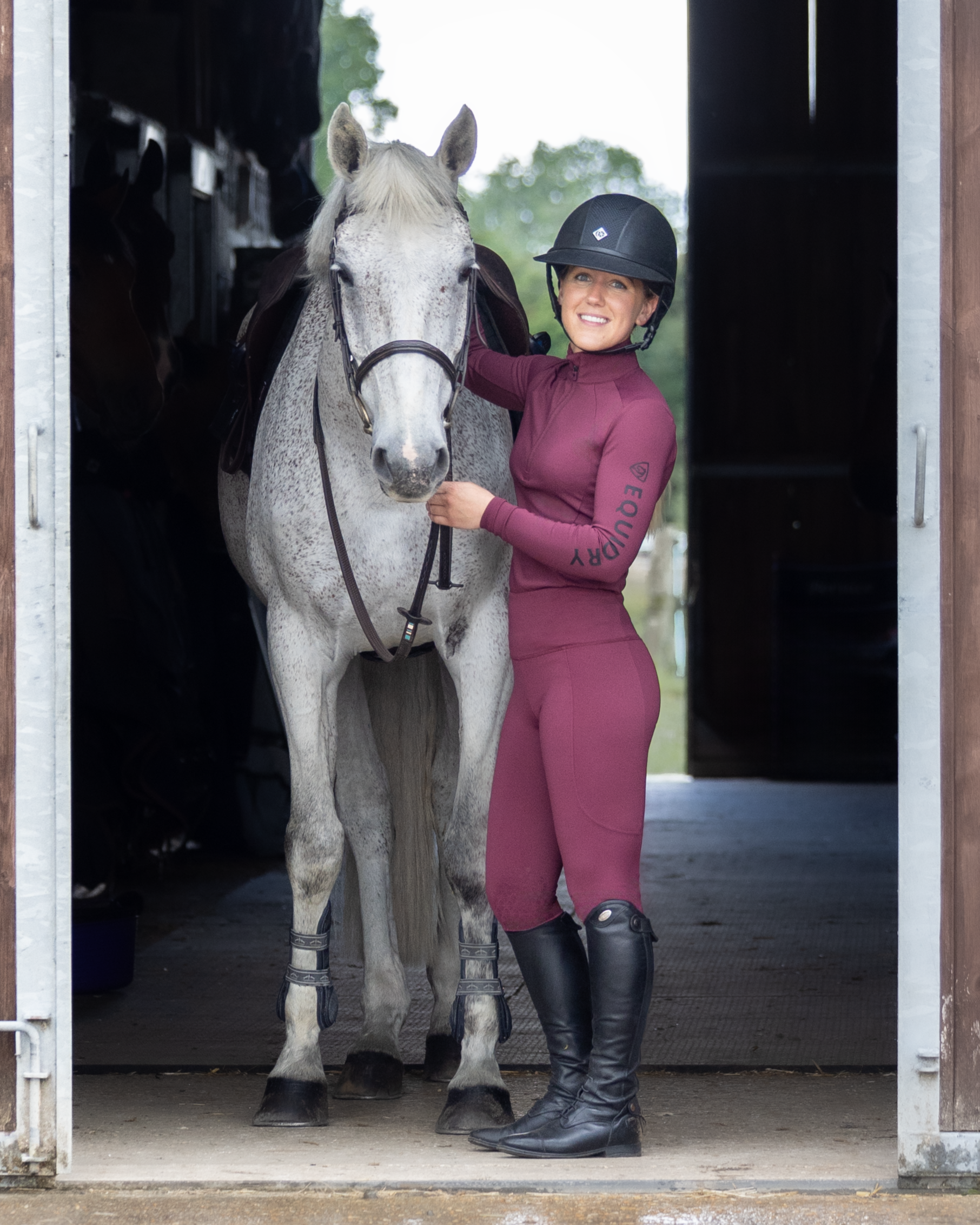 EQUIDRY Women's Water Repellent Base Layer Plum/Black