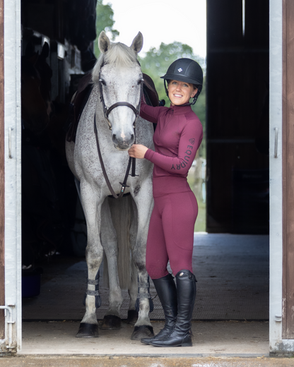 EQUIDRY Women's Water Repellent Base Layer Plum/Black