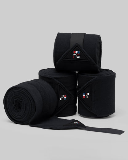 Premier Equine Horse Polo Fleece Bandages Black Equiflair | Horse Leg Wraps, Stable Bandages, Equestrian Gear