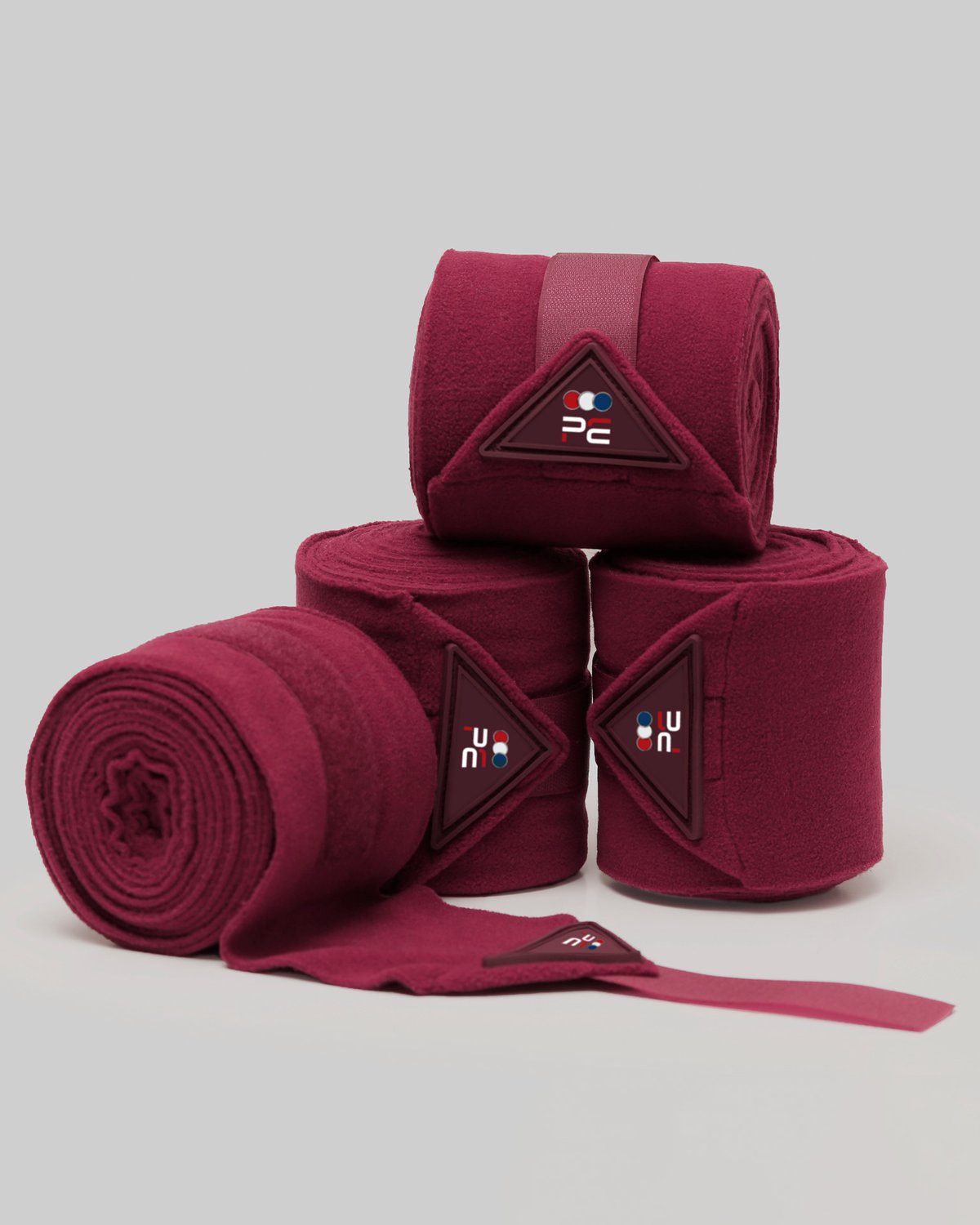 PREMIER EQUINE Burgundy Horse Polo Fleece Bandages (Set of 4) - Equiflair Equestrian Riding