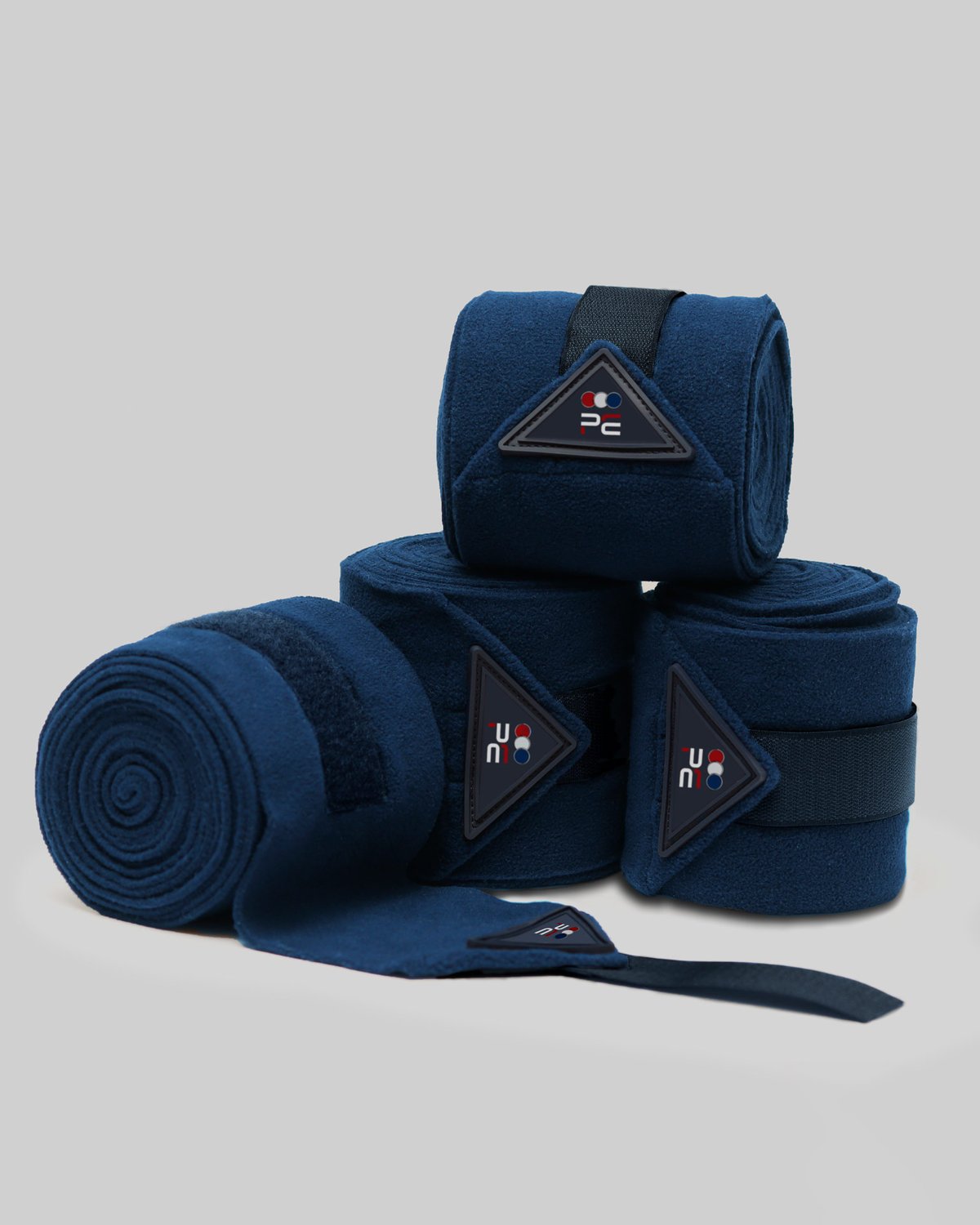 Premier Equine Horse Polo Fleece Bandages Navy - Equiflair, equestrian leg wraps, horse riding gear, blue polo bandages