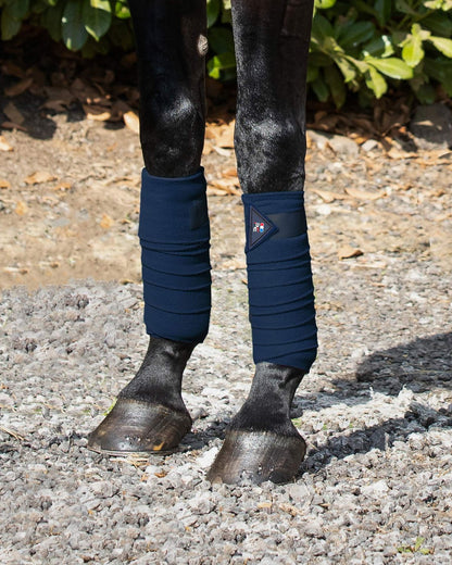 Navy Premier Equine Polo Fleece Bandages: Horse Leg Wraps for Support & Protection | Equiflair Equestrian
