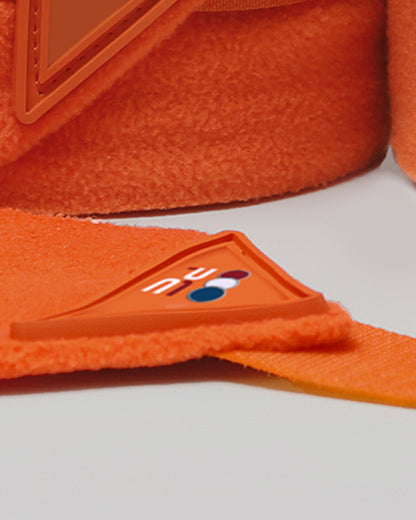 Premier Equine Orange Fleece Polo Bandages for Horses | Breathable Equestrian Leg Wraps
