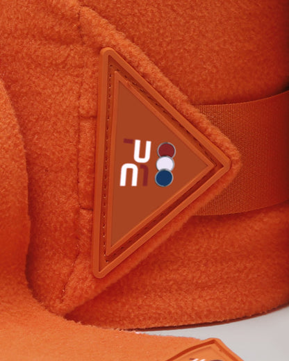 Premier Equine Orange Horse Polo Fleece Bandages - Equiflair: High-quality horse bandages for polo, fleece material.