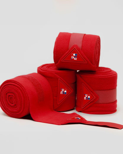 Premier Equine Red Polo Fleece Bandages for Horses | Equiflair
