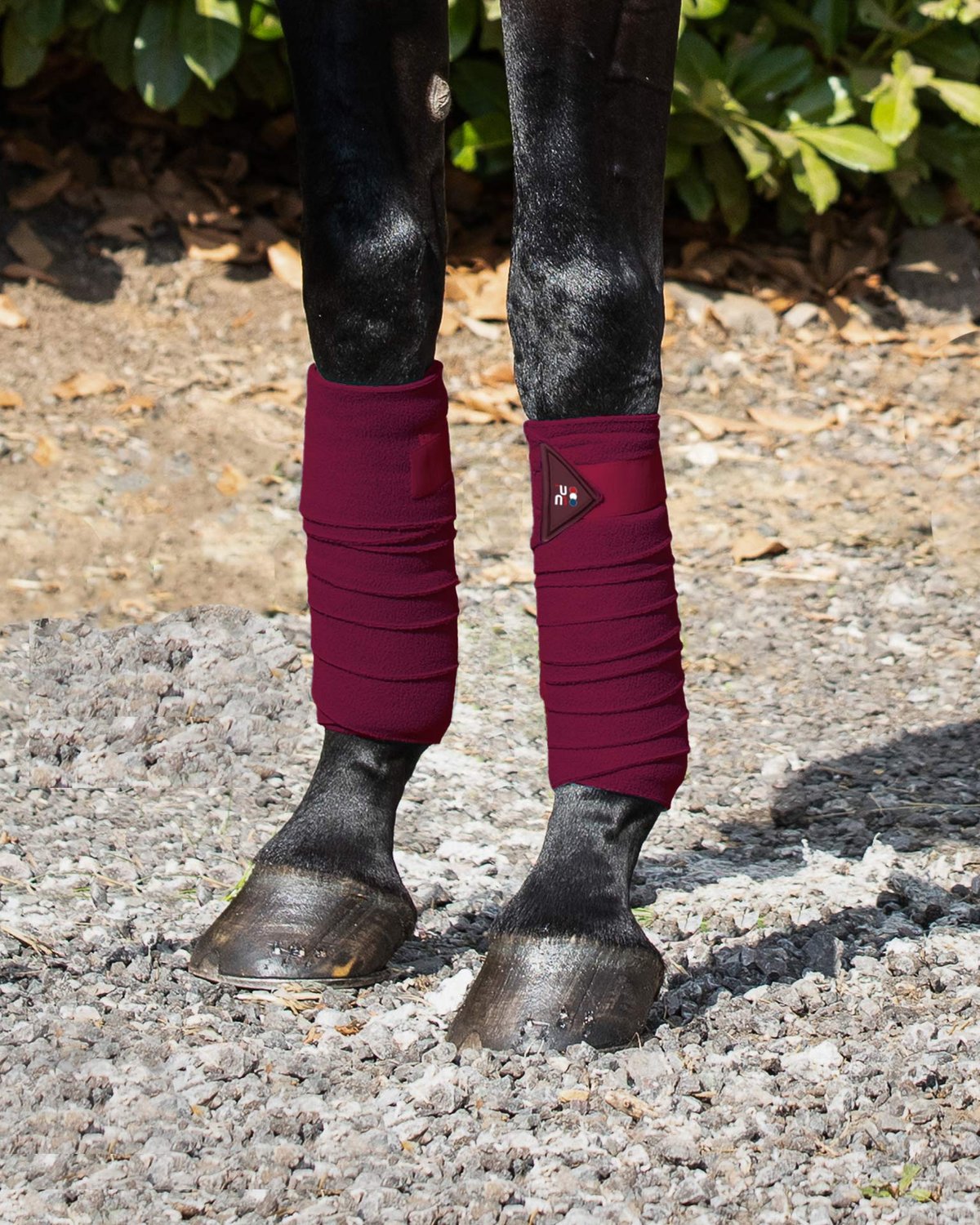 Premier Equine Horse Polo Fleece Bandages Burgundy - Protective Leg Wraps