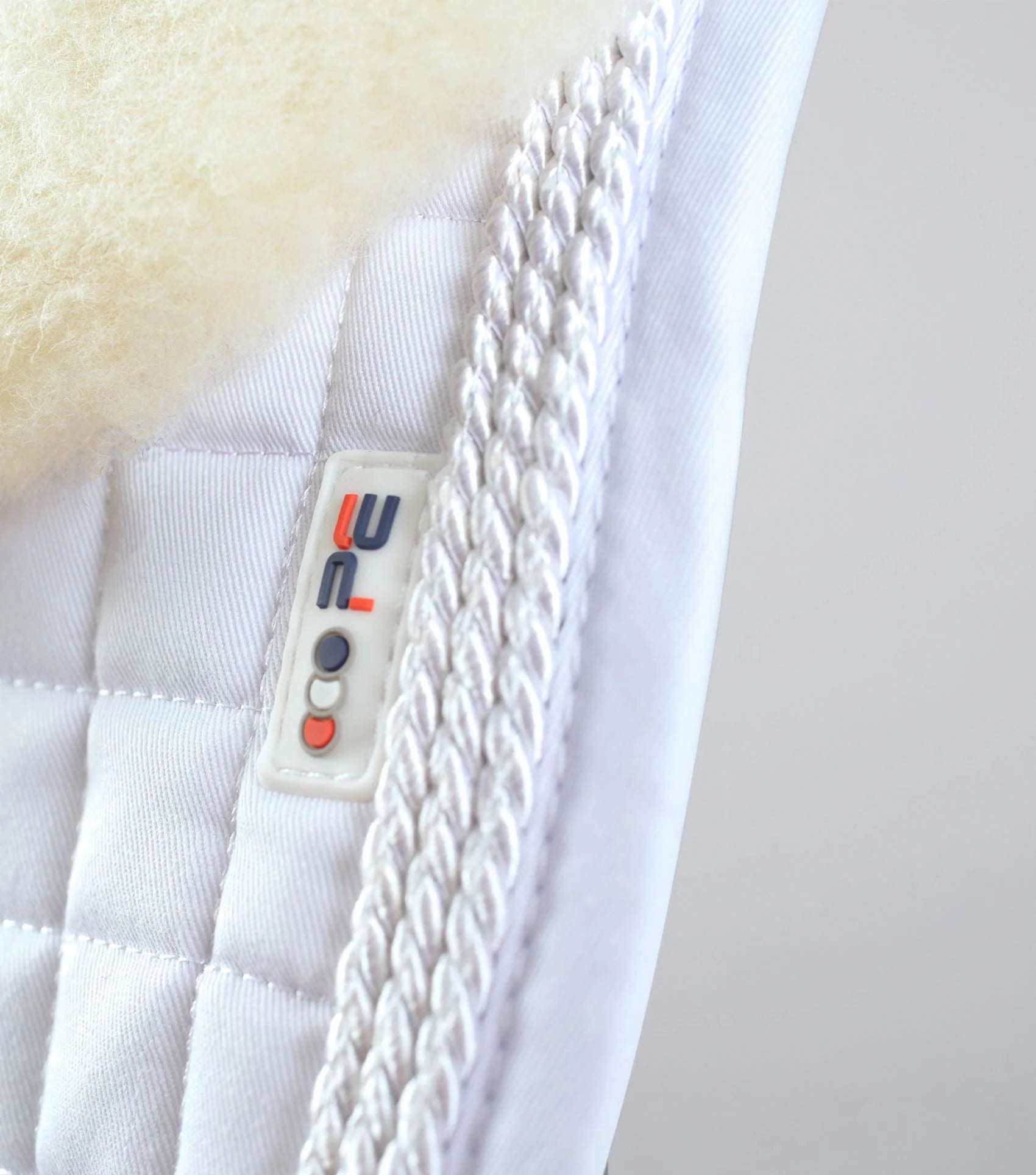 Premier Equine Pony White Merino Wool GP/Jump Saddle Pad: Close Contact, Natural Wool Half Lining, European Design