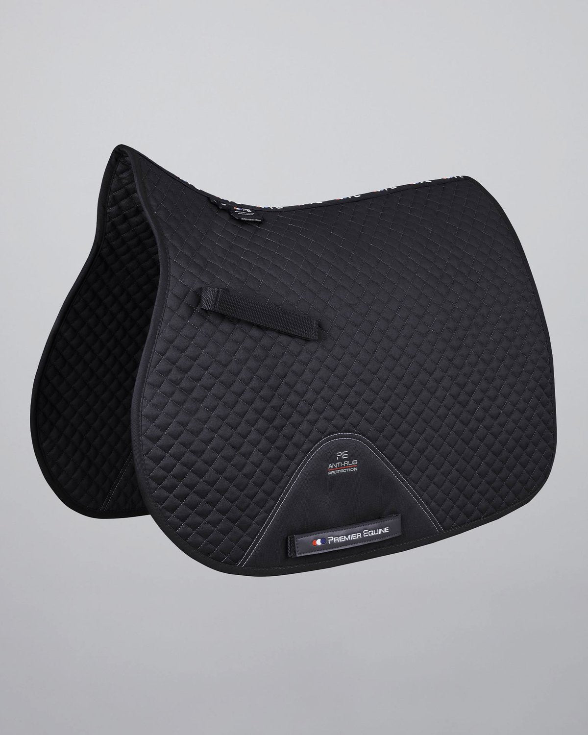 Premier Equine Pony Plain Cotton Dressage Square - Black Saddle Pad for Comfort and Performance.