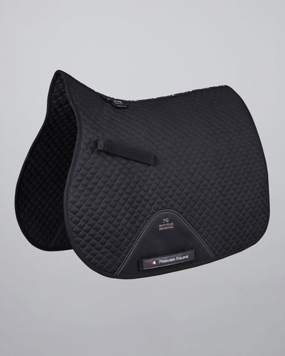 Premier Equine Pony Plain Cotton Dressage Square - Black Saddle Pad for Comfort and Performance.