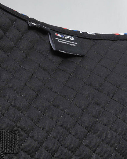 PREMIER EQUINE Pony Plain Cotton GP/Jump Square - Black saddle pad.