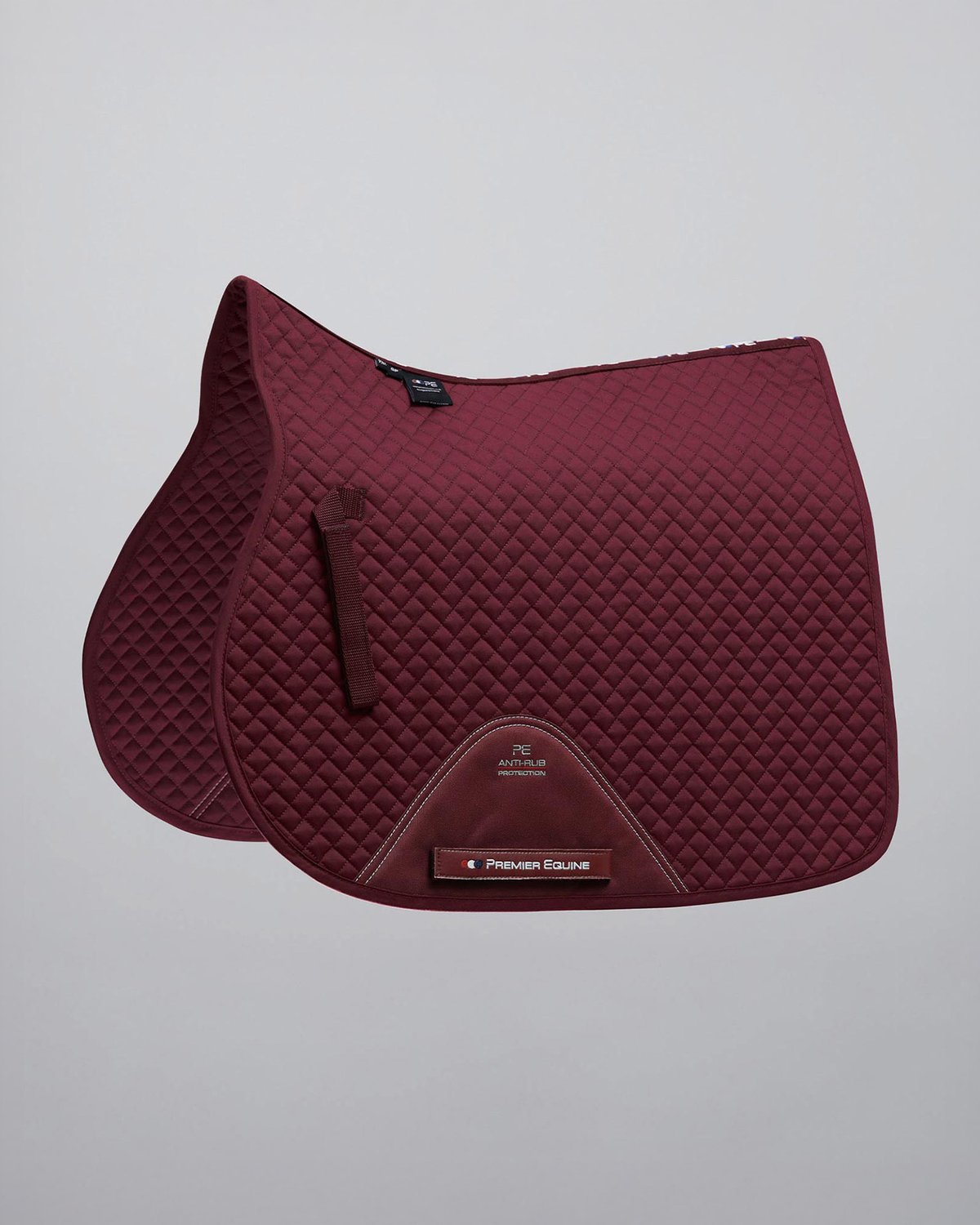 Premier Equine Pony Plain Cotton GP/Jump Saddle Pad - Burgundy. Premium Quality Cotton Saddle Pad