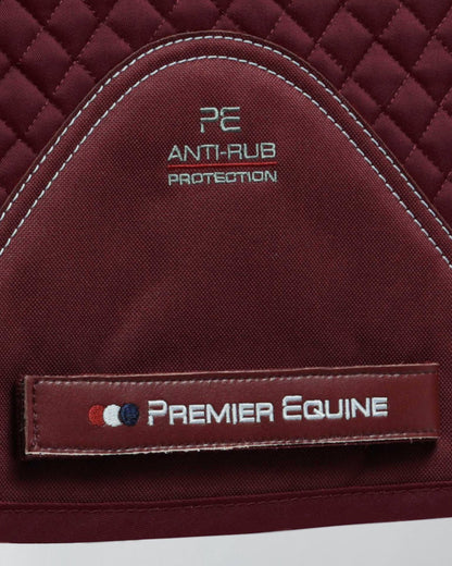 Premier Equine Pony Burgundy Cotton GP/Jump Saddle Pad - Anti-Rub Protection Equestrian Numnah