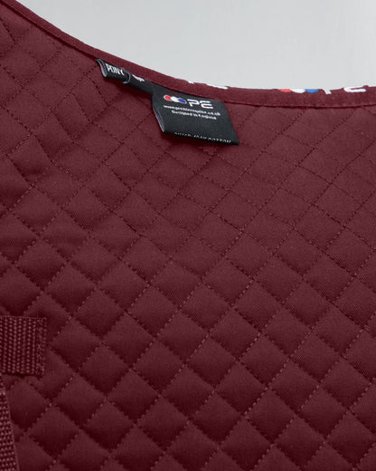 Premier Equine Pony Plain Cotton GP/Jump Square - Burgundy: Comfortable & Breathable Saddle Pad for Ponies