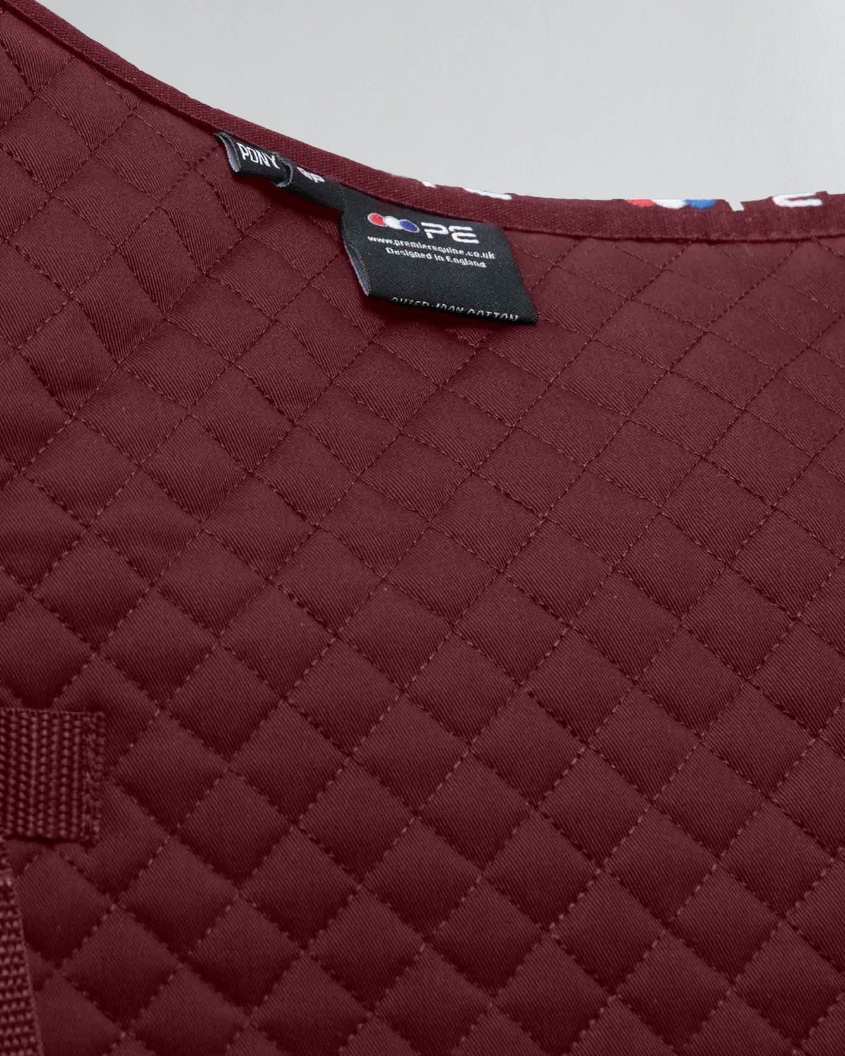 PREMIER EQUINE PONY BURGUNDY GP/JUMP COTTON SQUARE - High Quality Saddle Pad for Ponies