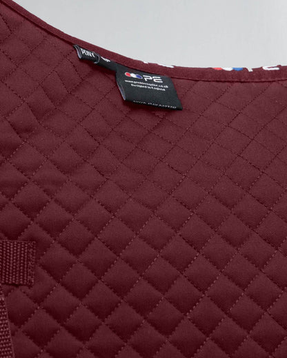 PREMIER EQUINE PONY BURGUNDY GP/JUMP COTTON SQUARE - High Quality Saddle Pad for Ponies
