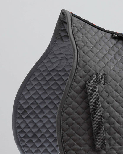 Premier Equine Pony Saddle Pad - Grey Cotton GP/Jump Square - Equestrian Tack