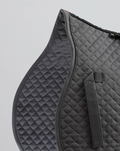 Premier Equine Pony Grey Quilted Saddle Pad - GP/Jump Square for Equestrian Use
