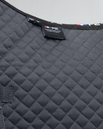Premier Equine Pony Saddle Pad: Grey Cotton GP/Jump Quilted Pad