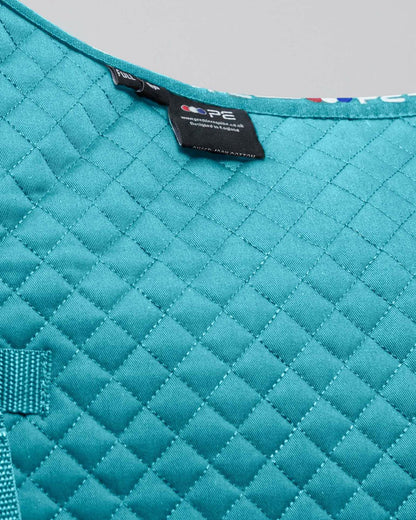 Premier Equine Pony Saddle Pad - Turquoise GP/Jump Square, High-Quality Cotton Saddlecloth