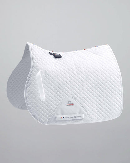 PREMIER EQUINE PONY Plain White Cotton Dressage Saddle Pad - Wicking fibres, High quality cotton