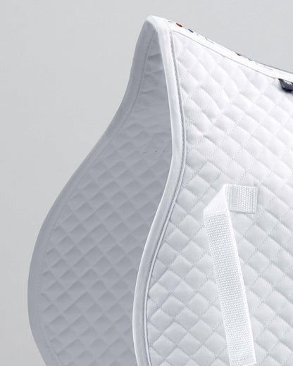 Premier Equine Pony White Dressage Saddle Pad - Quilted Cotton Comfort & Style