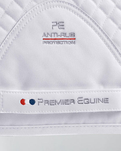 Premier Equine Pony Dressage Square - Anti-Rub Protection, White Cotton Saddle Pad