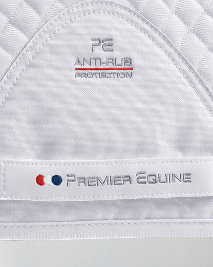PREMIER EQUINE Pony Plain Cotton GP/Jump Saddle Pad - White. Anti-Rub Protection, Equestrian Apparel