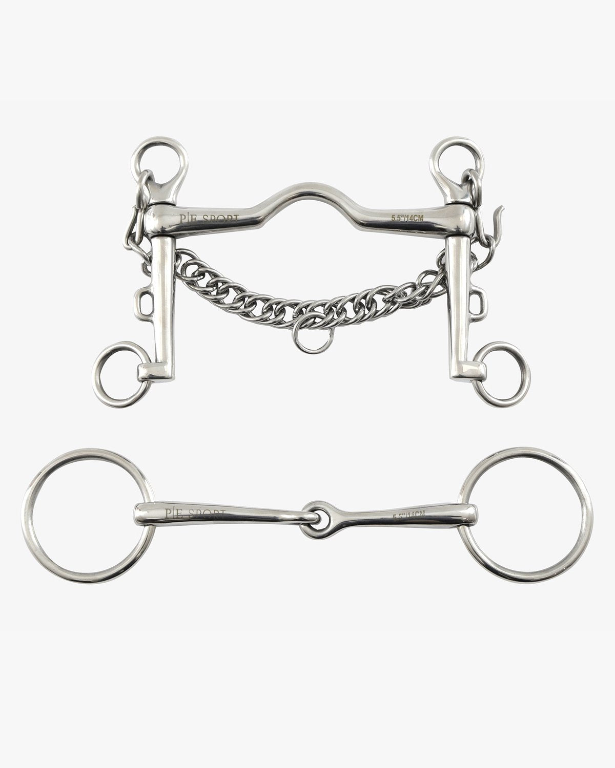 PREMIER EQUINE Weymouth Bit & Bradoon Set - Horse Bit for Dressage & Showing Double Bridle
