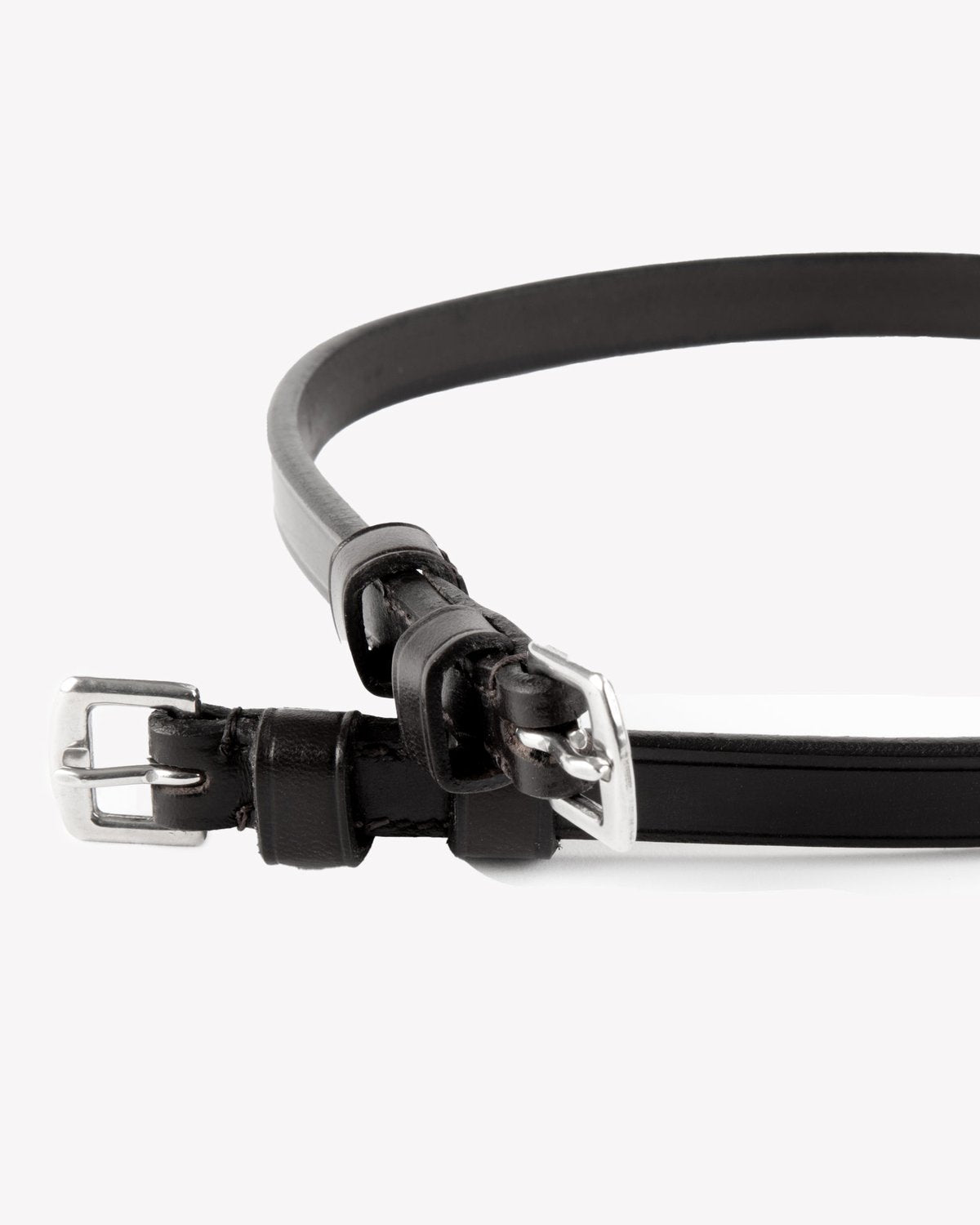Premier Equine Black Leather Throatlash for Horse Bridle | Stainless Steel Buckles | Horse Riding Equipment