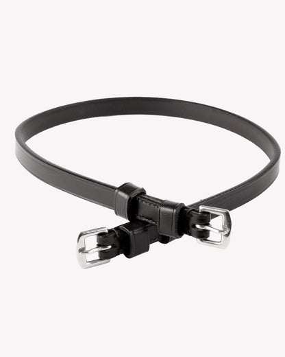 PREMIER EQUINE THROATLASH BLACK: Italian Leather Horse Bridle Throatlash with Stainless Steel Buckles