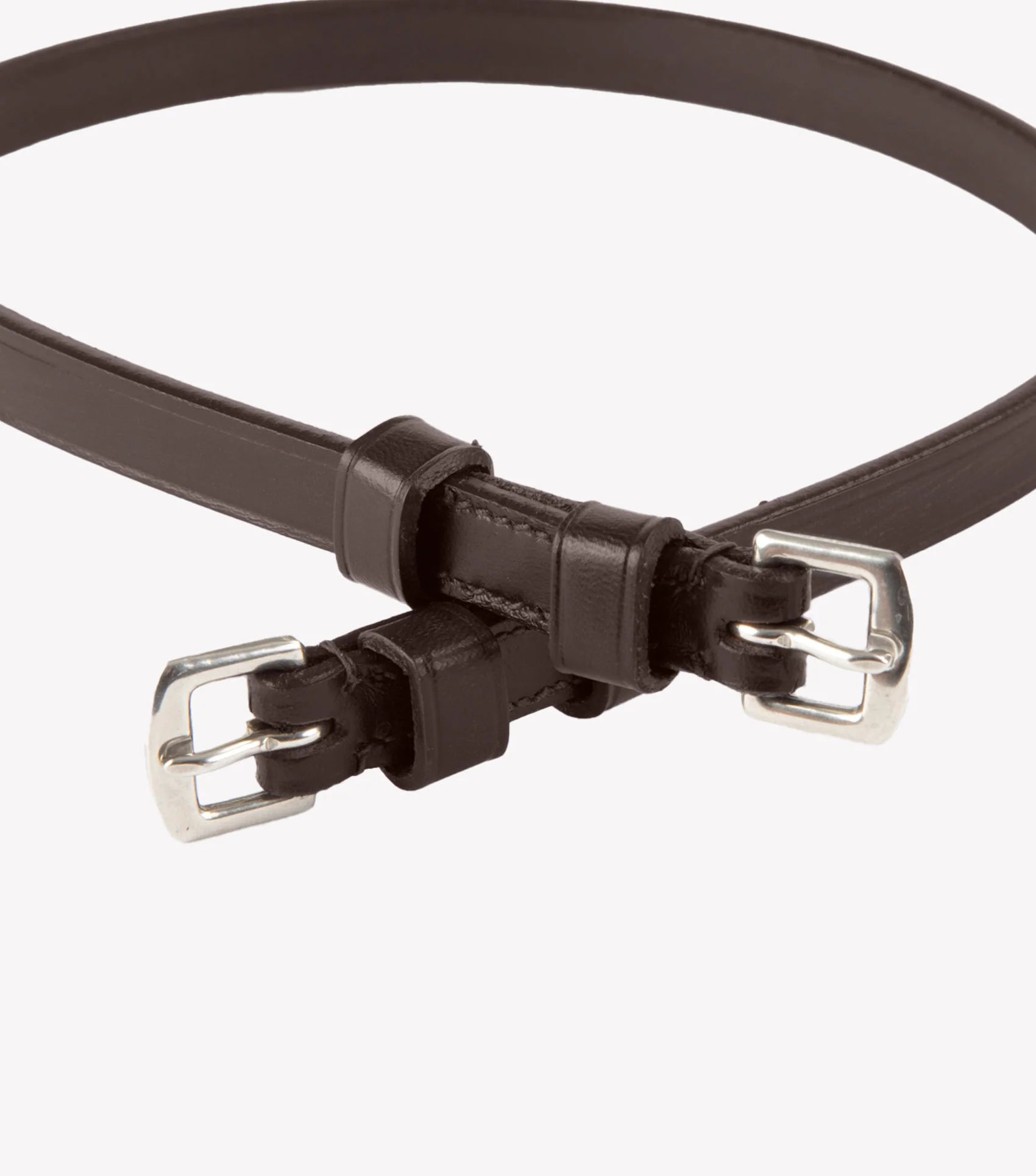 Premier Equine Brown Throatlash - Italian Leather Horse Bridle Accessory with Stainless Steel Buckles for Dual Attachment