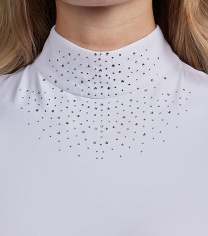 Premier Equine Cristalli Women's Short Sleeve Competition Shirt White