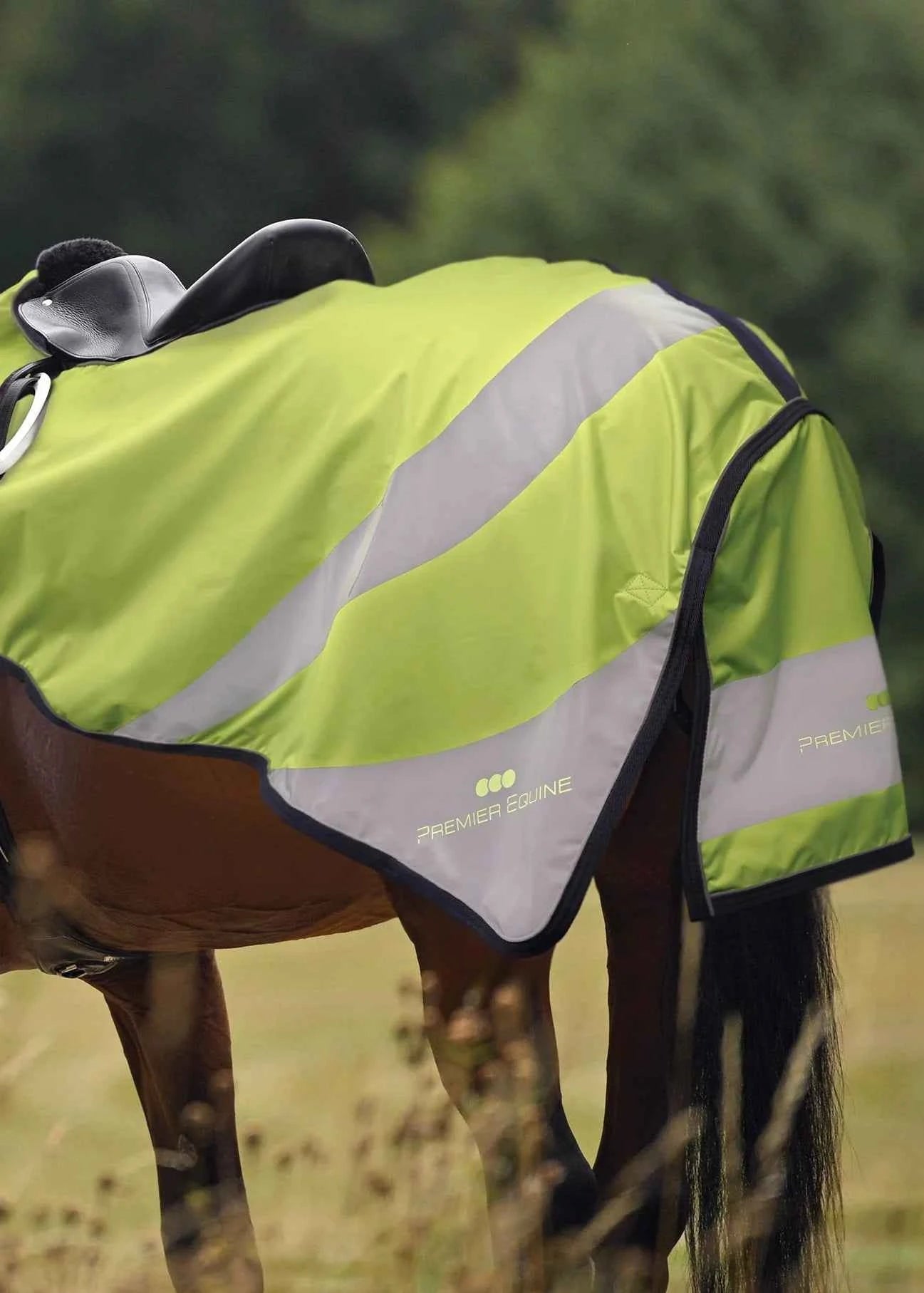 Premier Equine Reflective Exercise Sheet Yellow/Silver