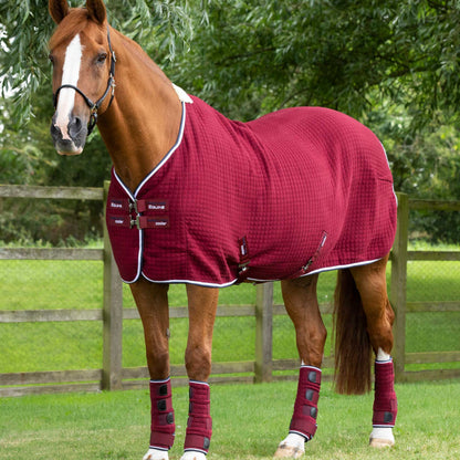 Premier Equine Premtex Horse Cooler Rug Burgundy - Equine Cooling Blanket