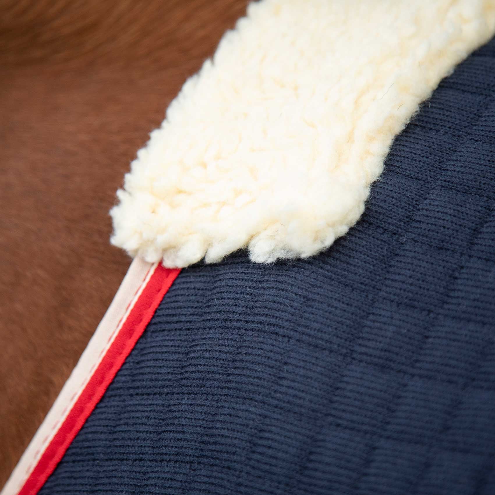 PREMIER EQUINE Premtex Navy Horse Cooler Rug: Fleece wither pad. Wicking, breathable horse rug for travel & after exercise.