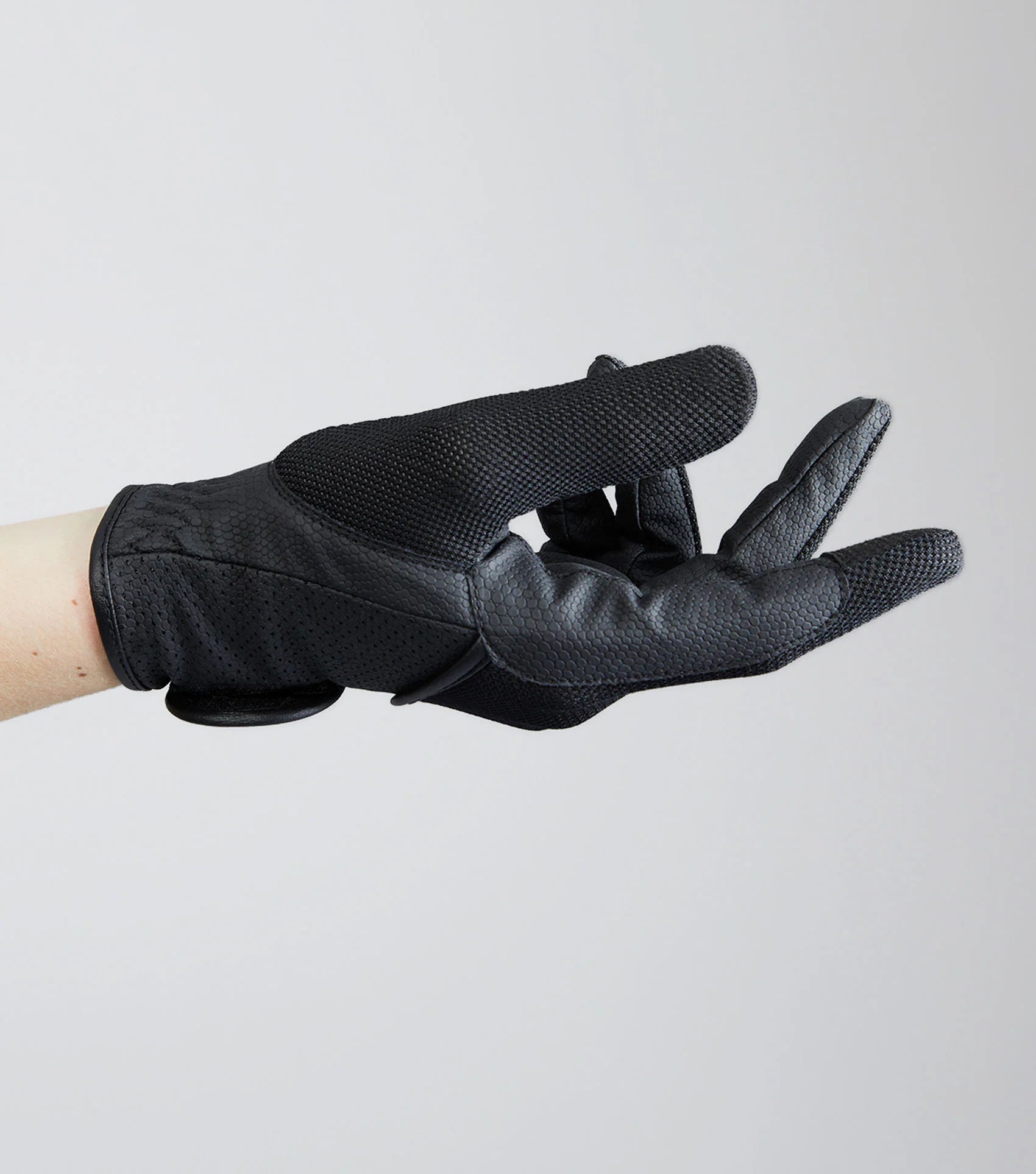 Premier Equine Black Mesh Riding Gloves - Breathable Equestrian Gloves Touch Screen Compatible